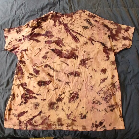 Another Fantasy Animal? Tie Dyed Brown & Purple Hanes Crew Neck Cotton T-shirt - Picture 2 of 5